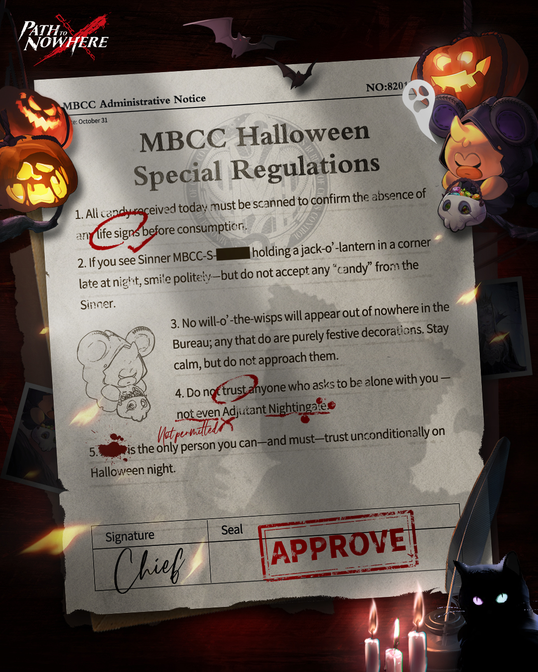 万圣节特别规定（以下文字是翻译）