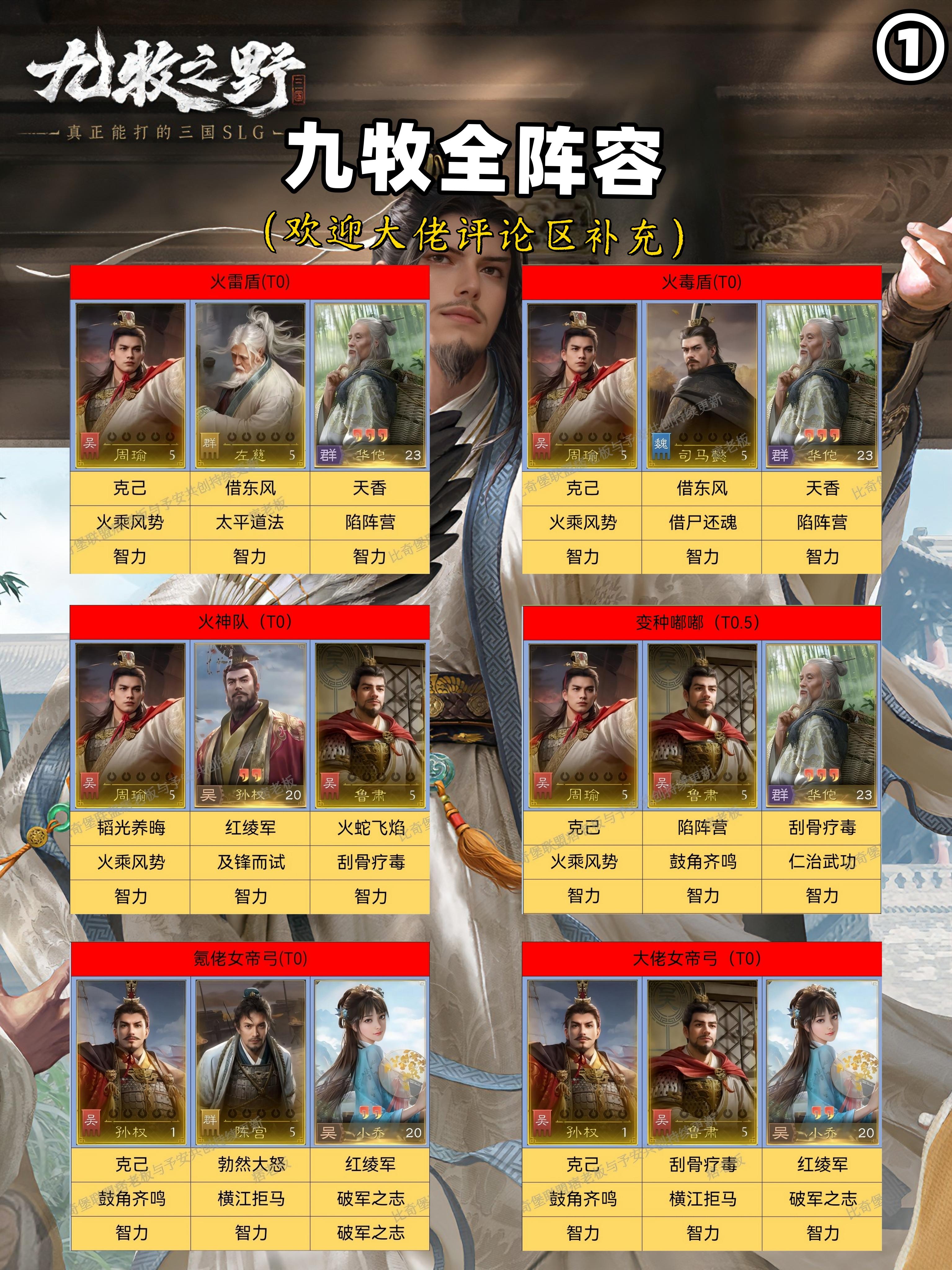 九牧全阵容合集