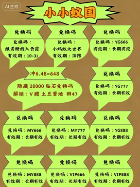 小小蚁国兑换码，11新增合集截图