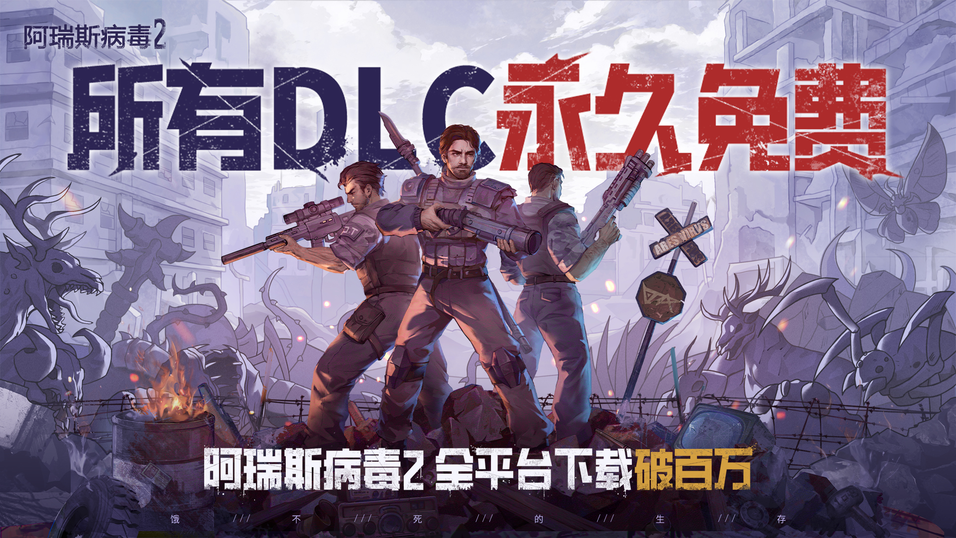 回帖有奖｜庆全平台下载破百万~《阿瑞斯病毒2》所有DLC永久免费