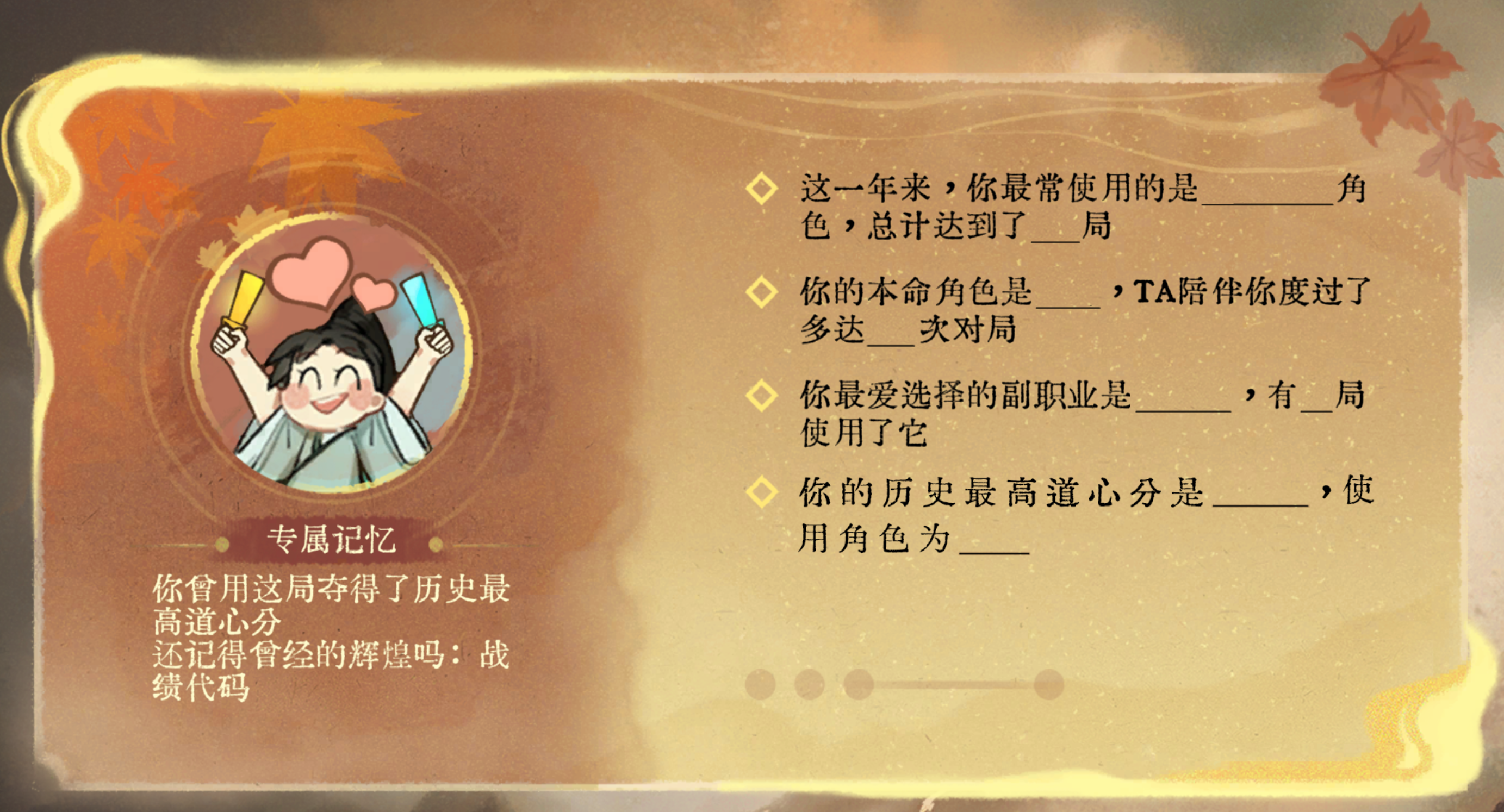 今天的年报数据是常用角色和副职业~你在过去一年中最常用的是哪个组合呢？