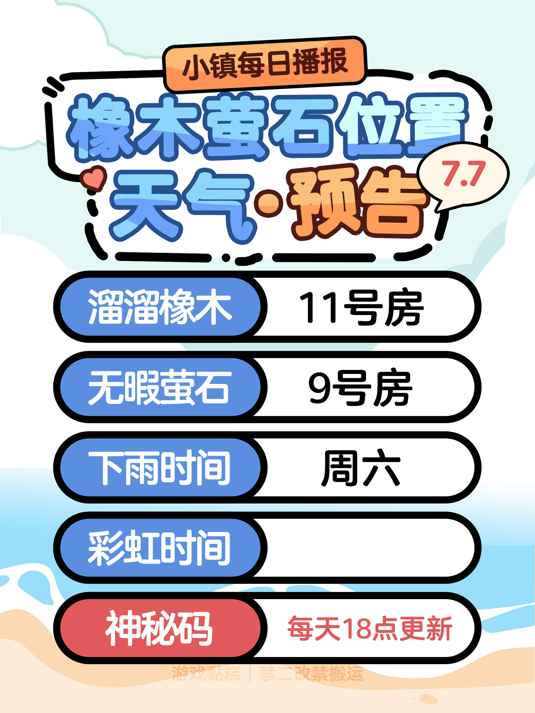 心动小镇7.6｜周六下雨