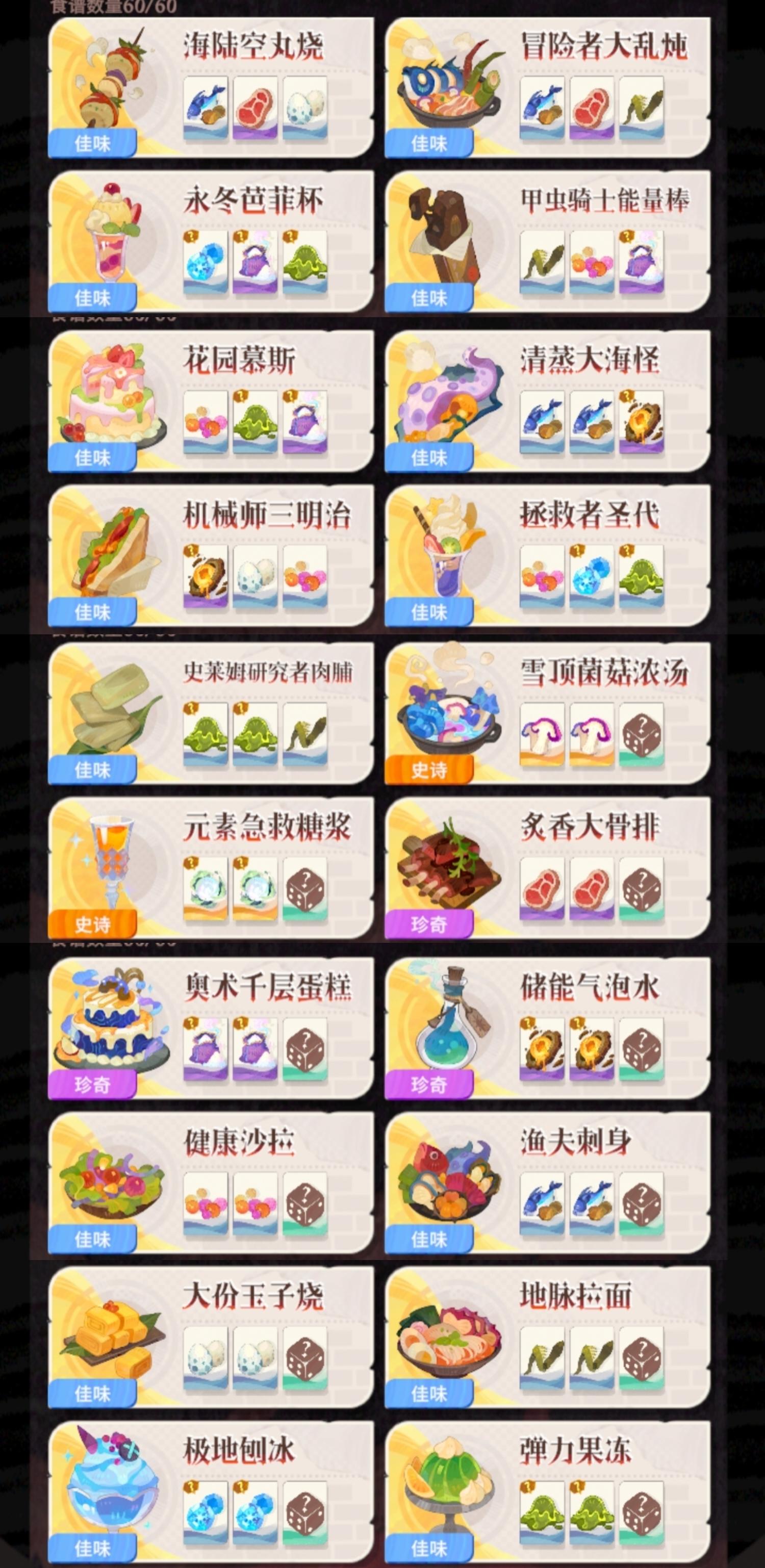 魔物厨房全菜谱来了