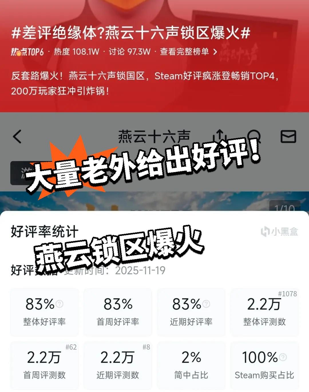 大量老外给出好评！燕云锁区爆火