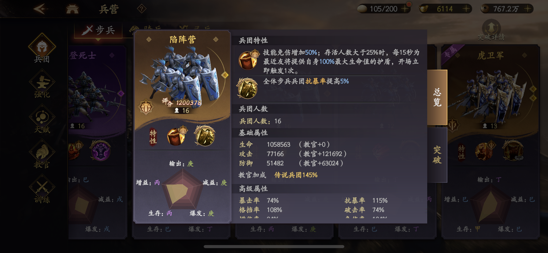 关于陷阵营的buff效果研究