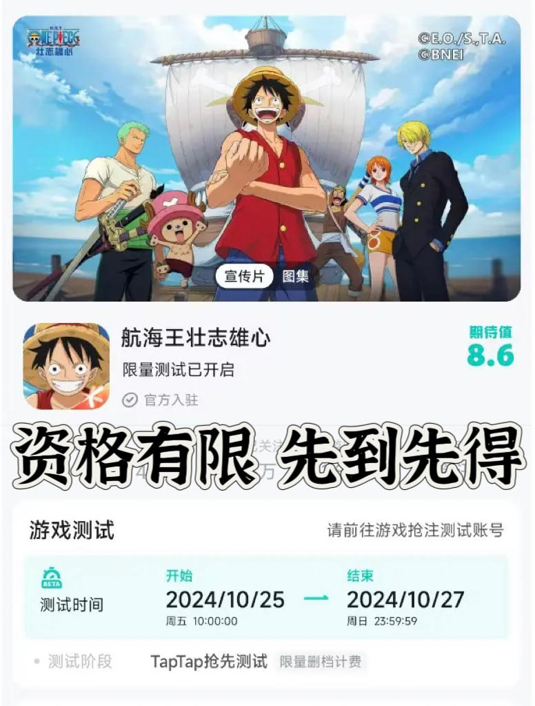 《航海王：壮志雄心》 限量放号已开启！