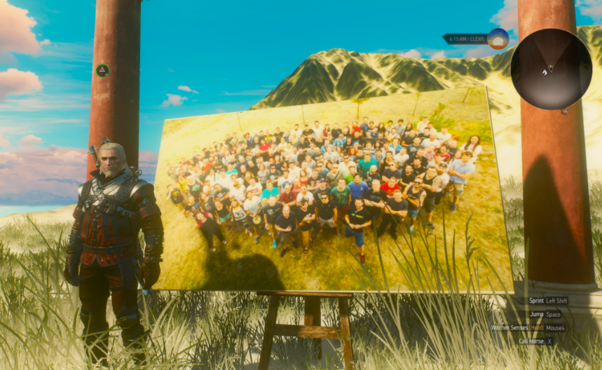 《巫师3》血与酒dlc藏开发团队合影彩蛋，设计师首谈幕后故事