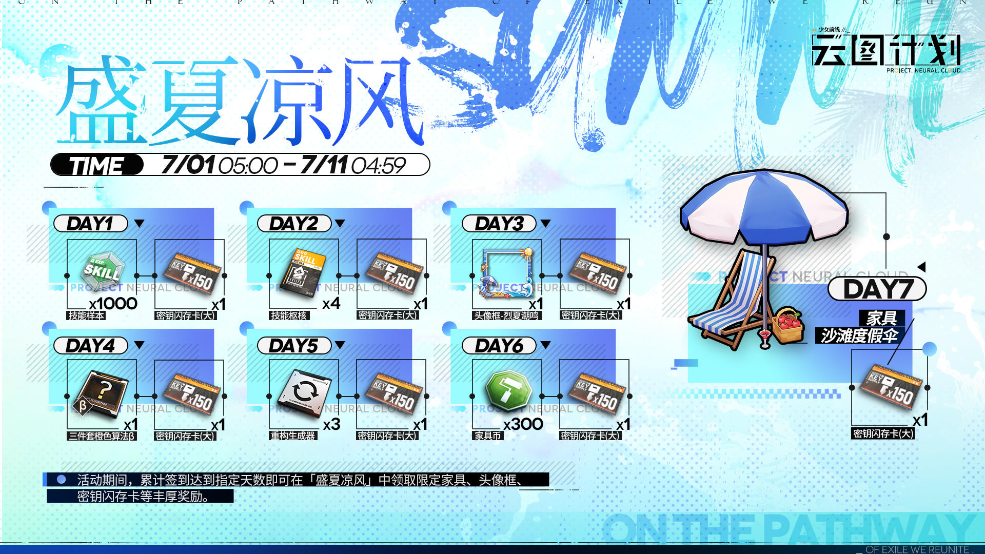 【签到活动】“盛夏凉风”即将开启！参与领取限定家具、头像框！