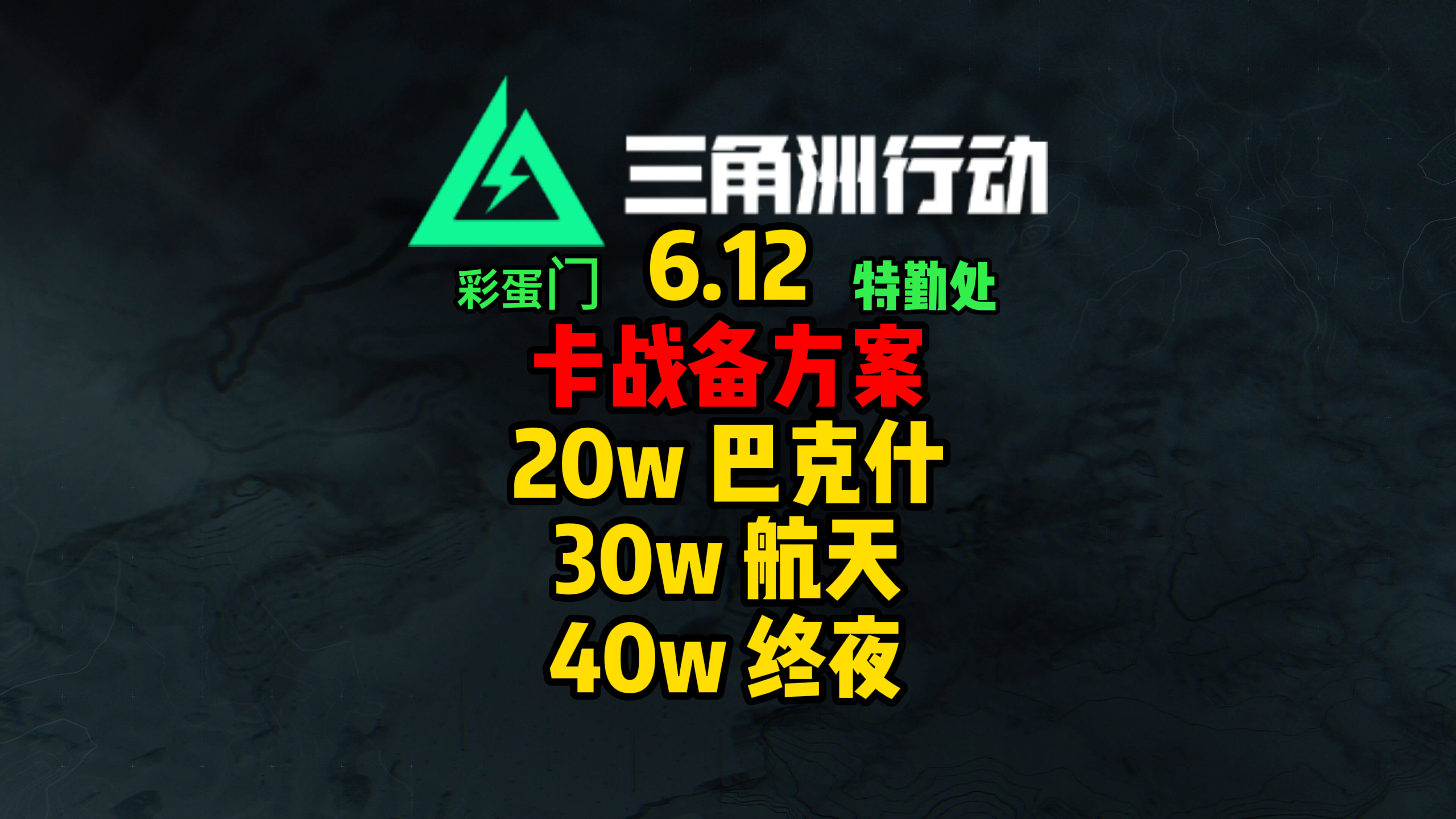 6.12绝密机密卡战备，彩蛋门，特勤处