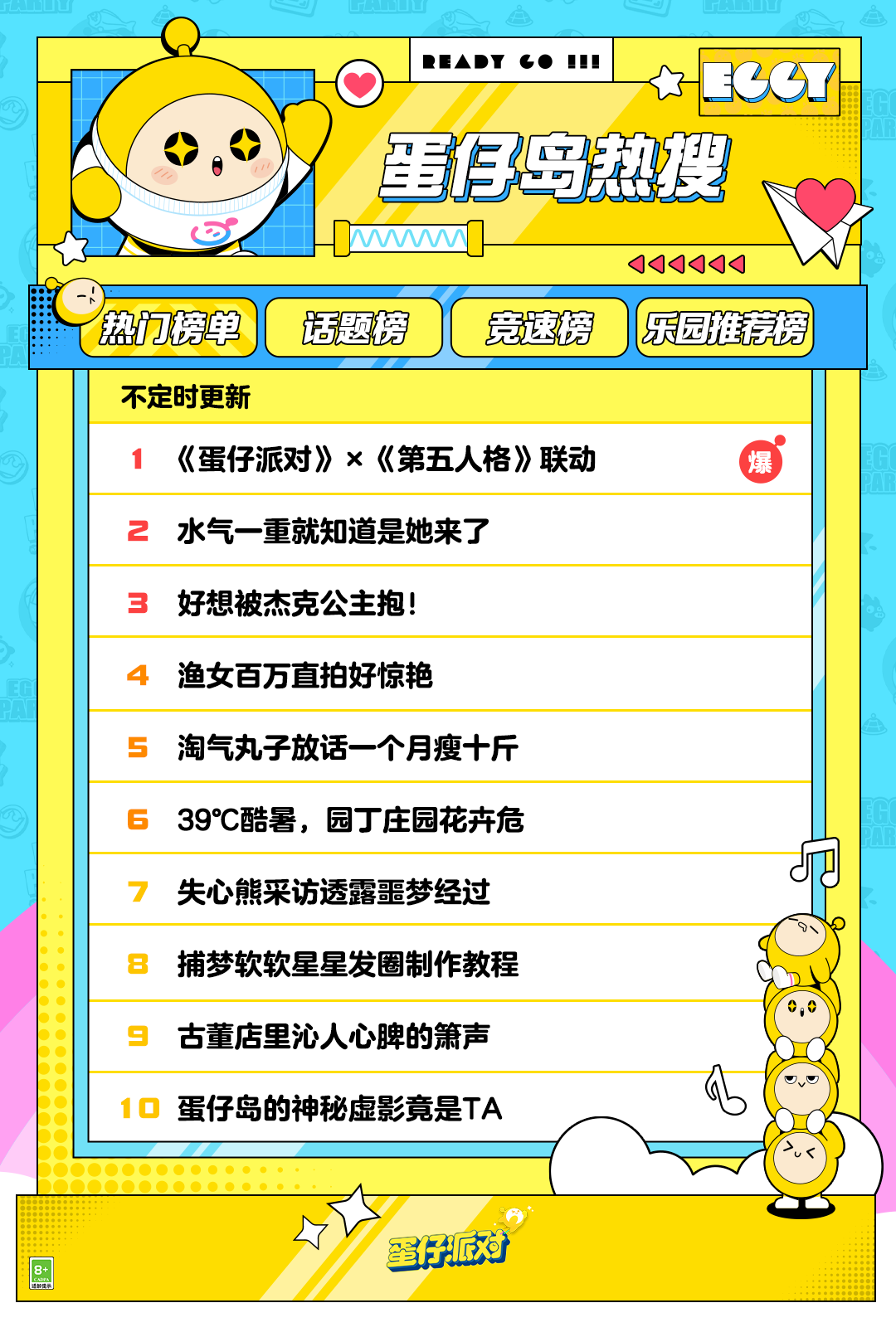 《蛋仔派对》×《第五人格》｜欧利蒂丝小分队霸榜热搜前十，速来前线吃瓜！