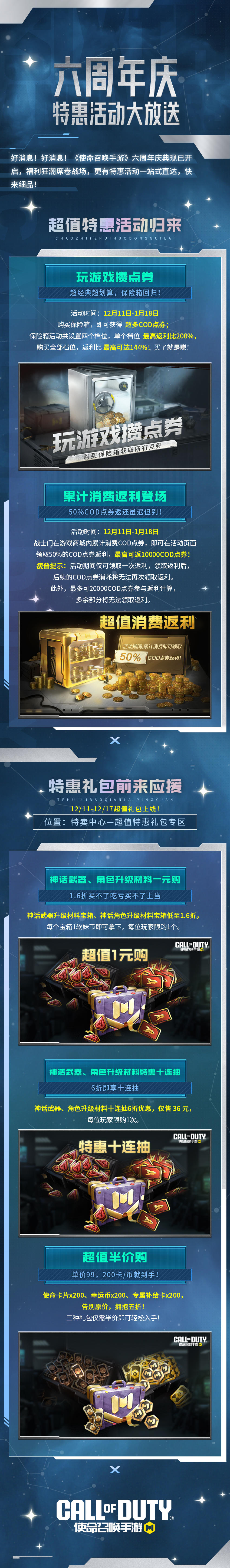 六周年特惠活动一图搞定