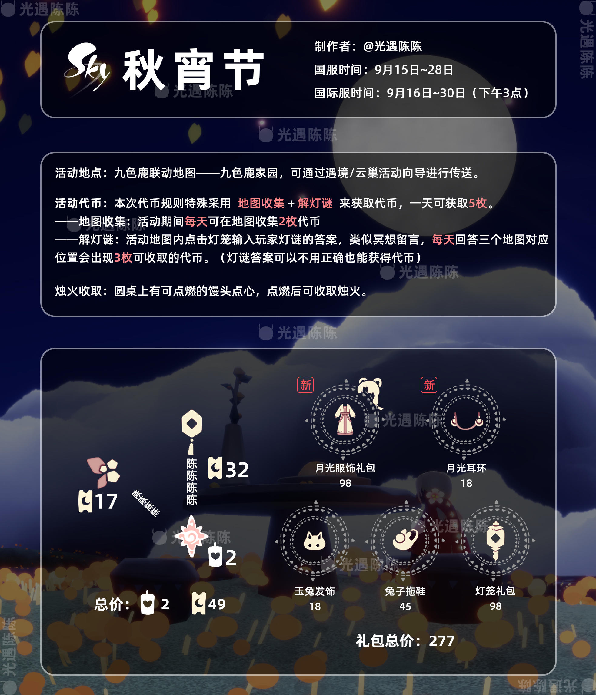 中秋节物品9.15-9.28