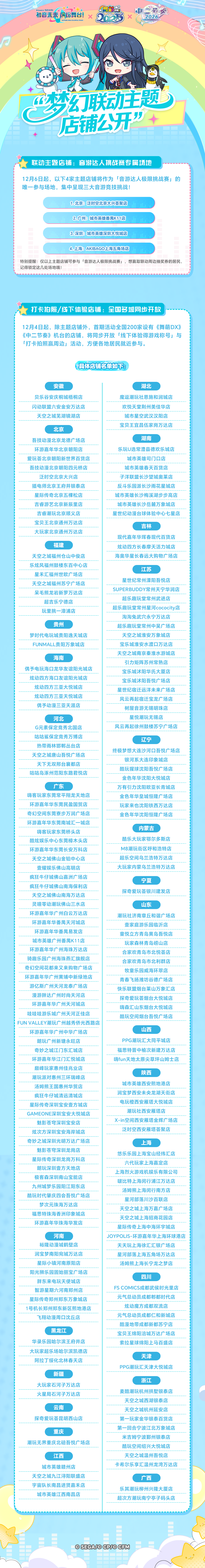 《初音未来缤纷舞台》×《舞萌DX》《中二节奏》联动主题店铺公开