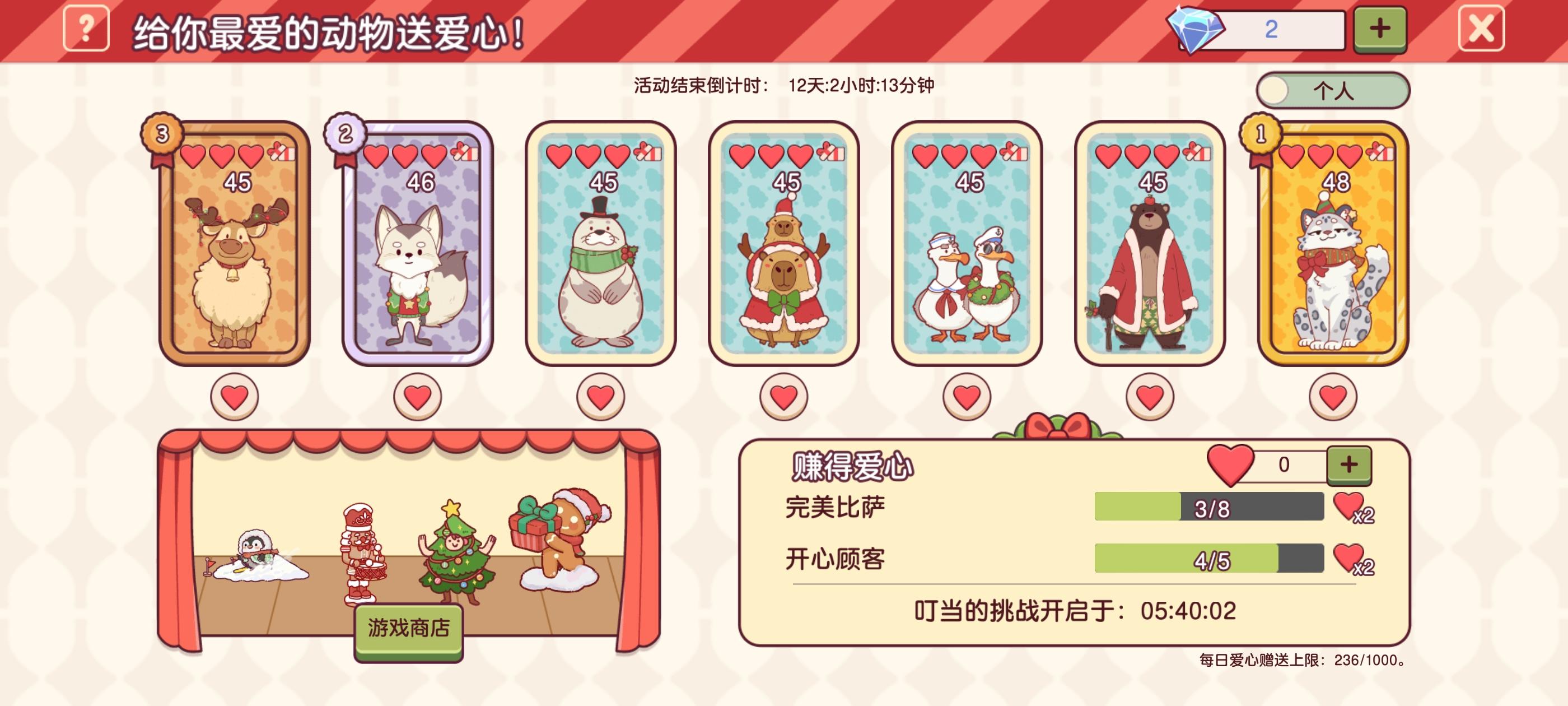 圣诞爱心奖励一览