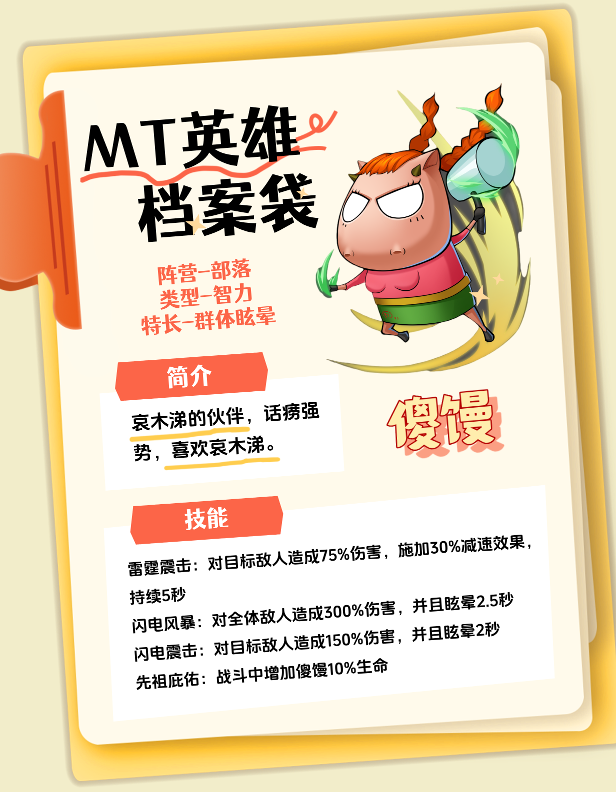 英雄档案No.2 —— 【傻馒】别被外表骗了！她可是能掌控雷电的！