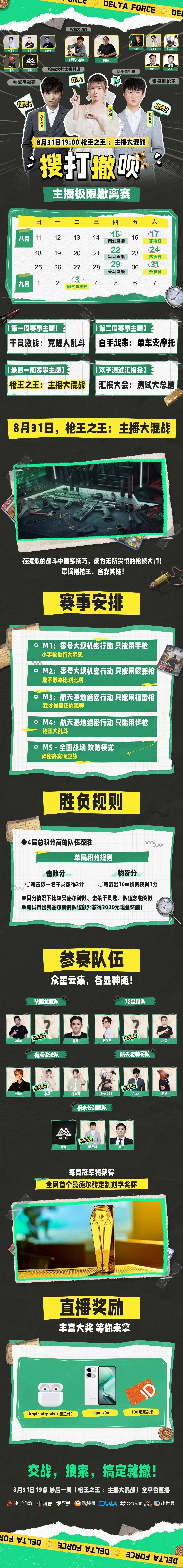 8月31日晚19点，属于枪王之王的主播混战来了！