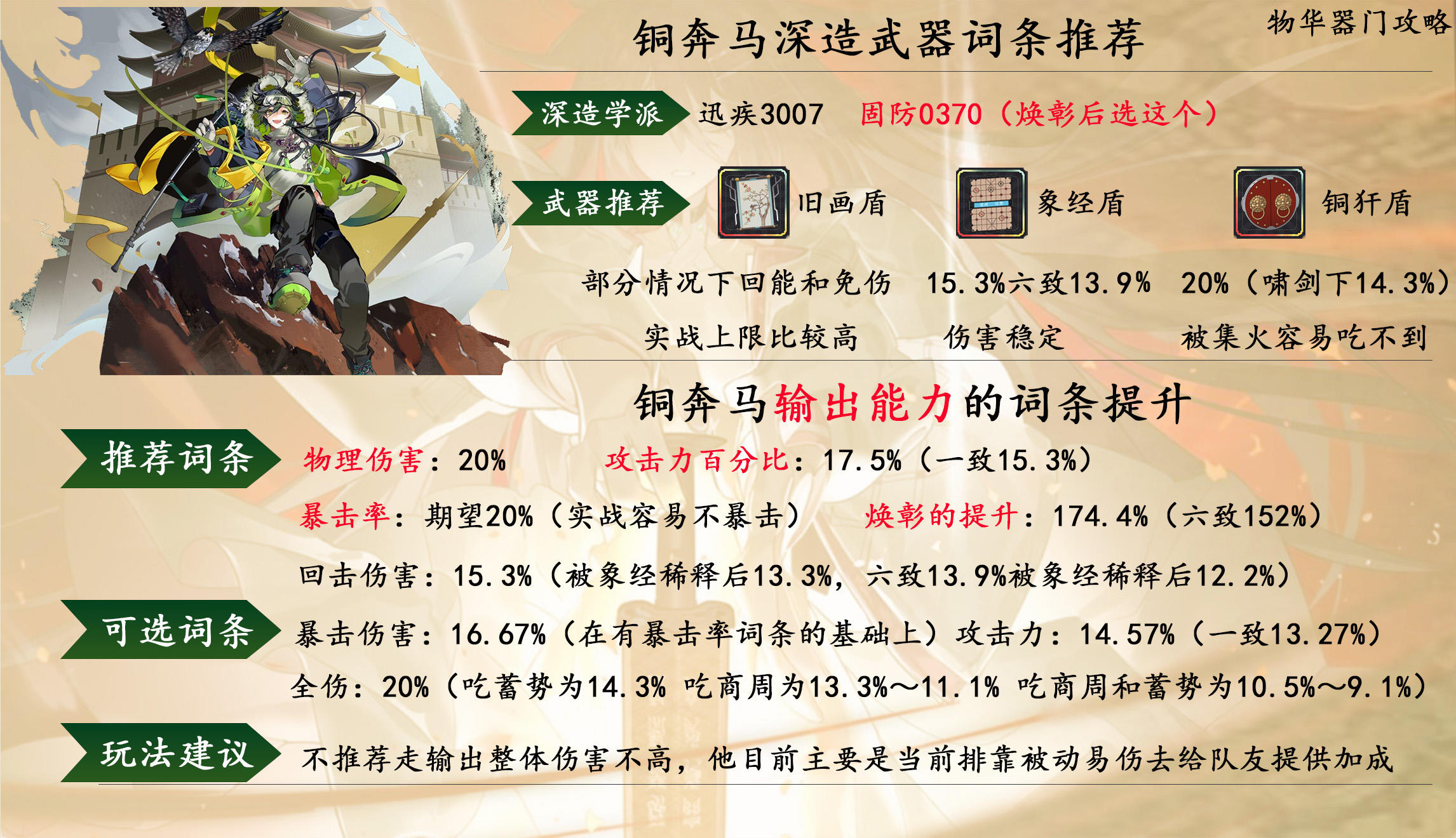 铜奔马输出词条一览图