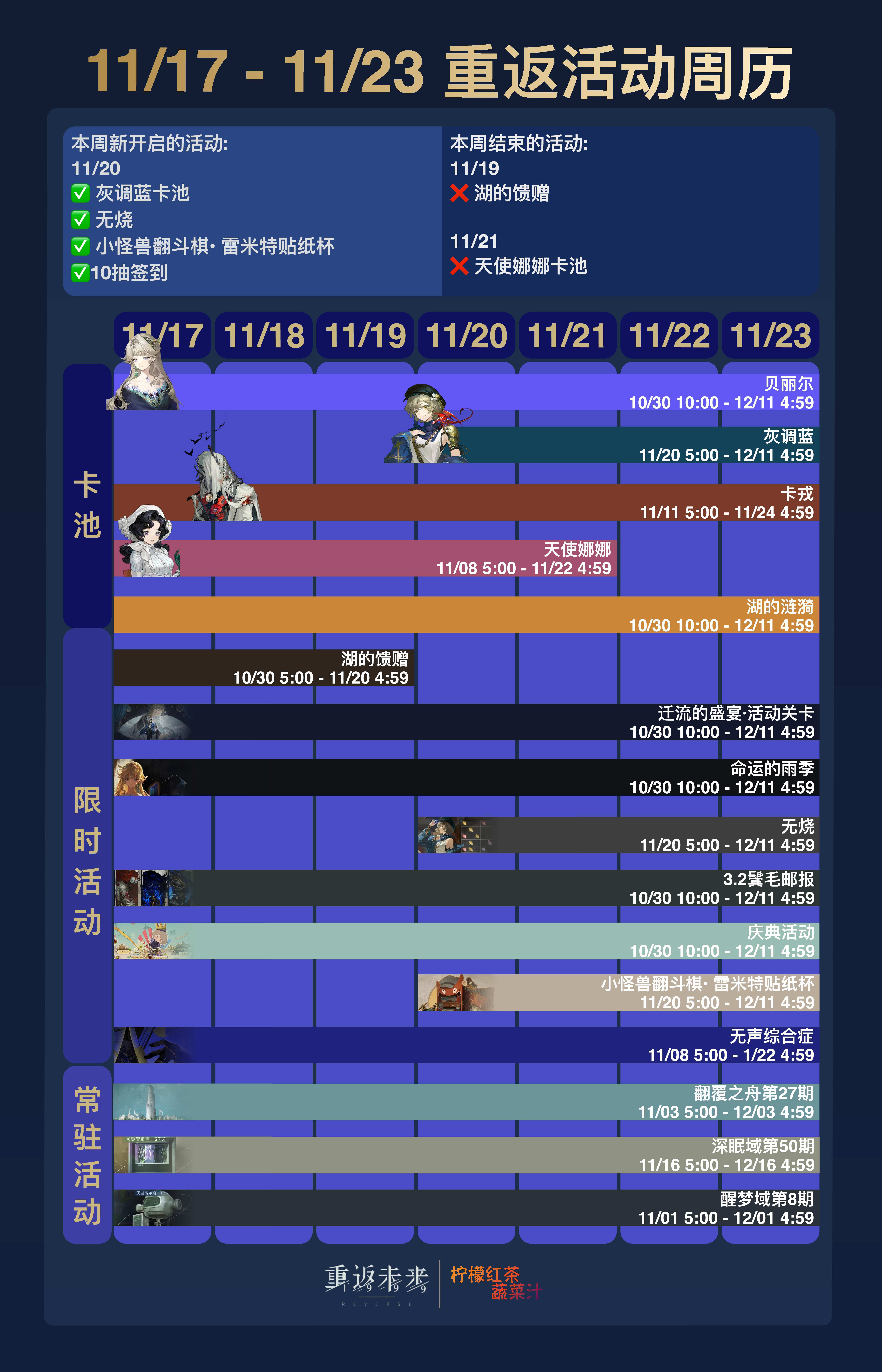 11/17 - 11/23 重返活动周历