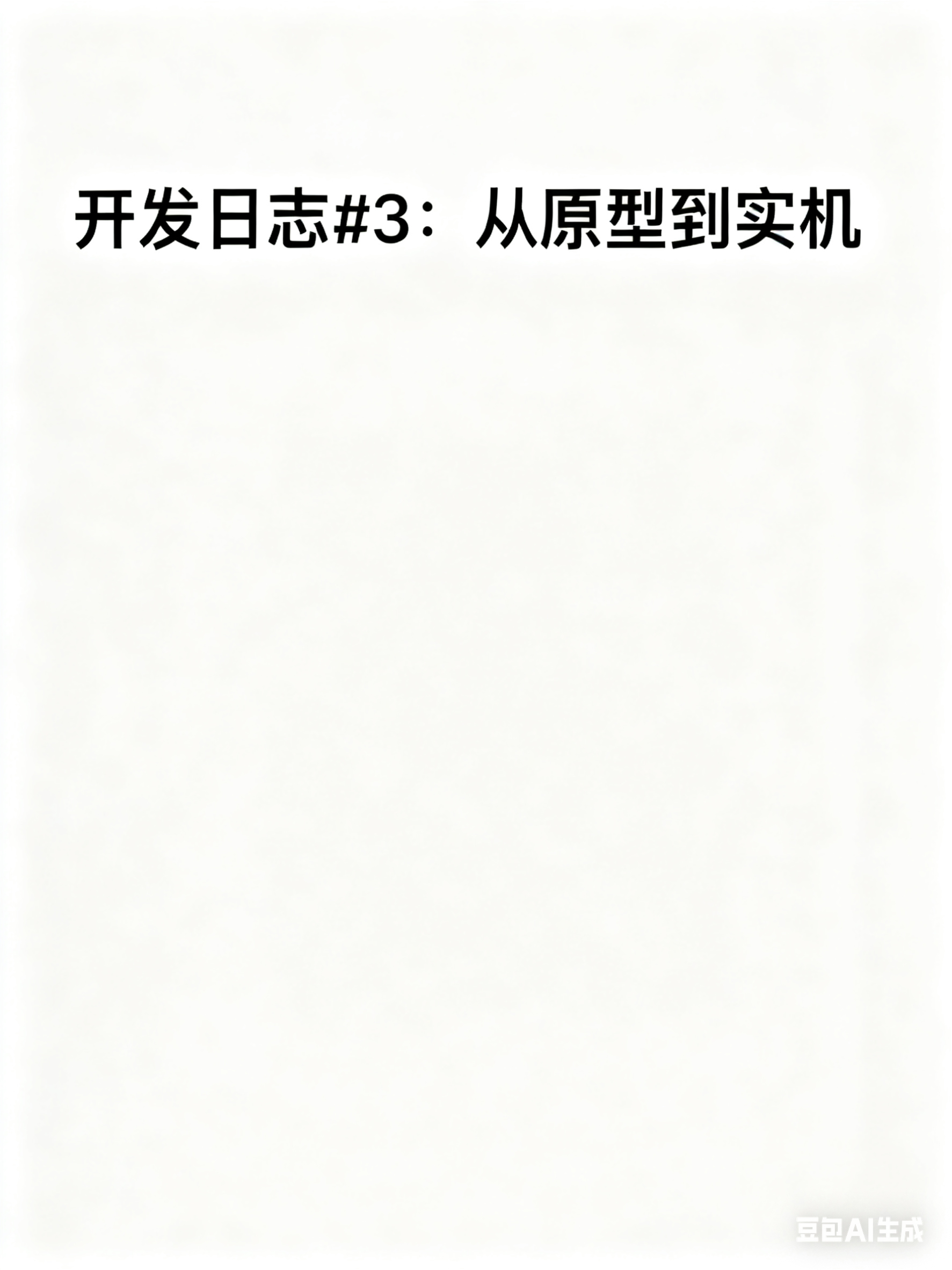 开发日志#3：从原型到实机