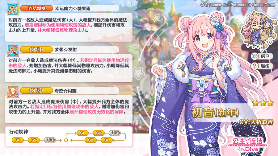期间限定角色★3「初音（新年）」技能详情公开！