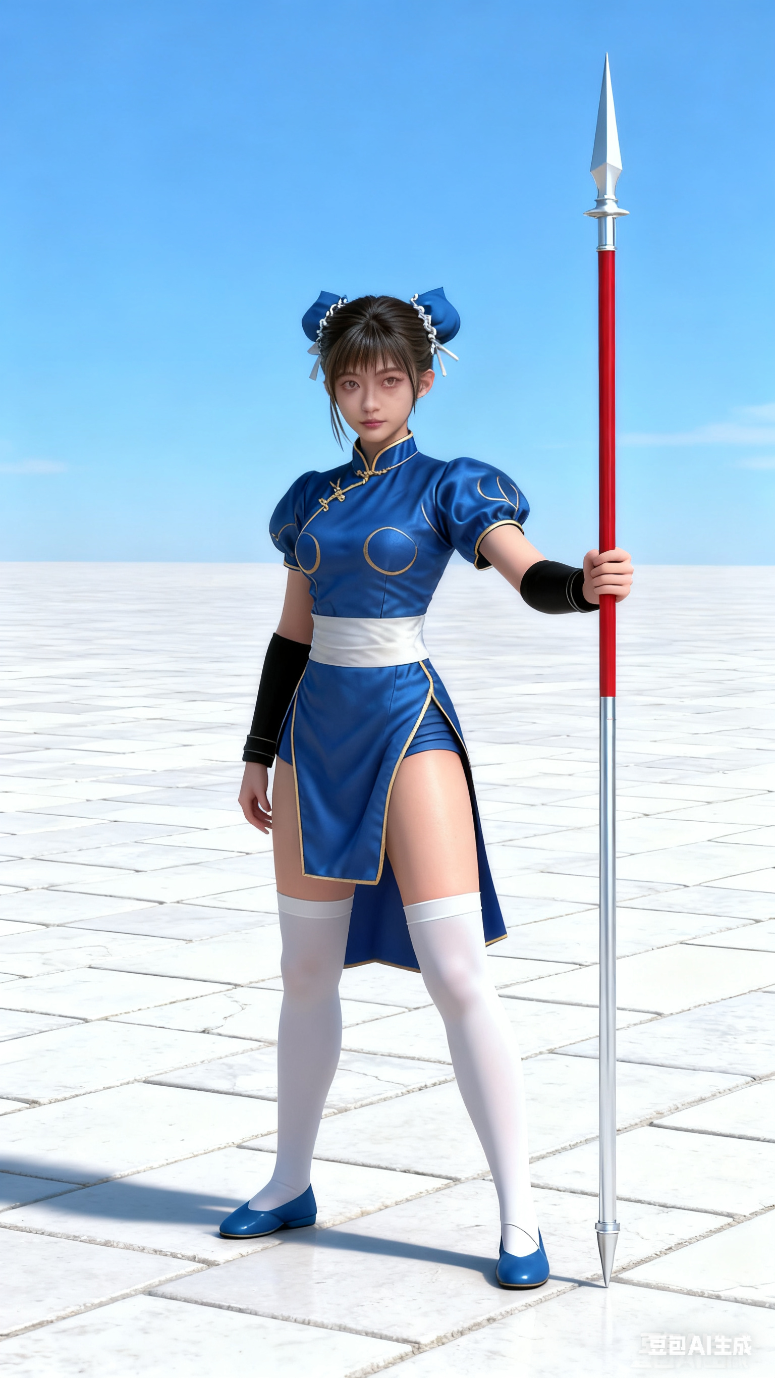 正在练武的竹林众 枪妹