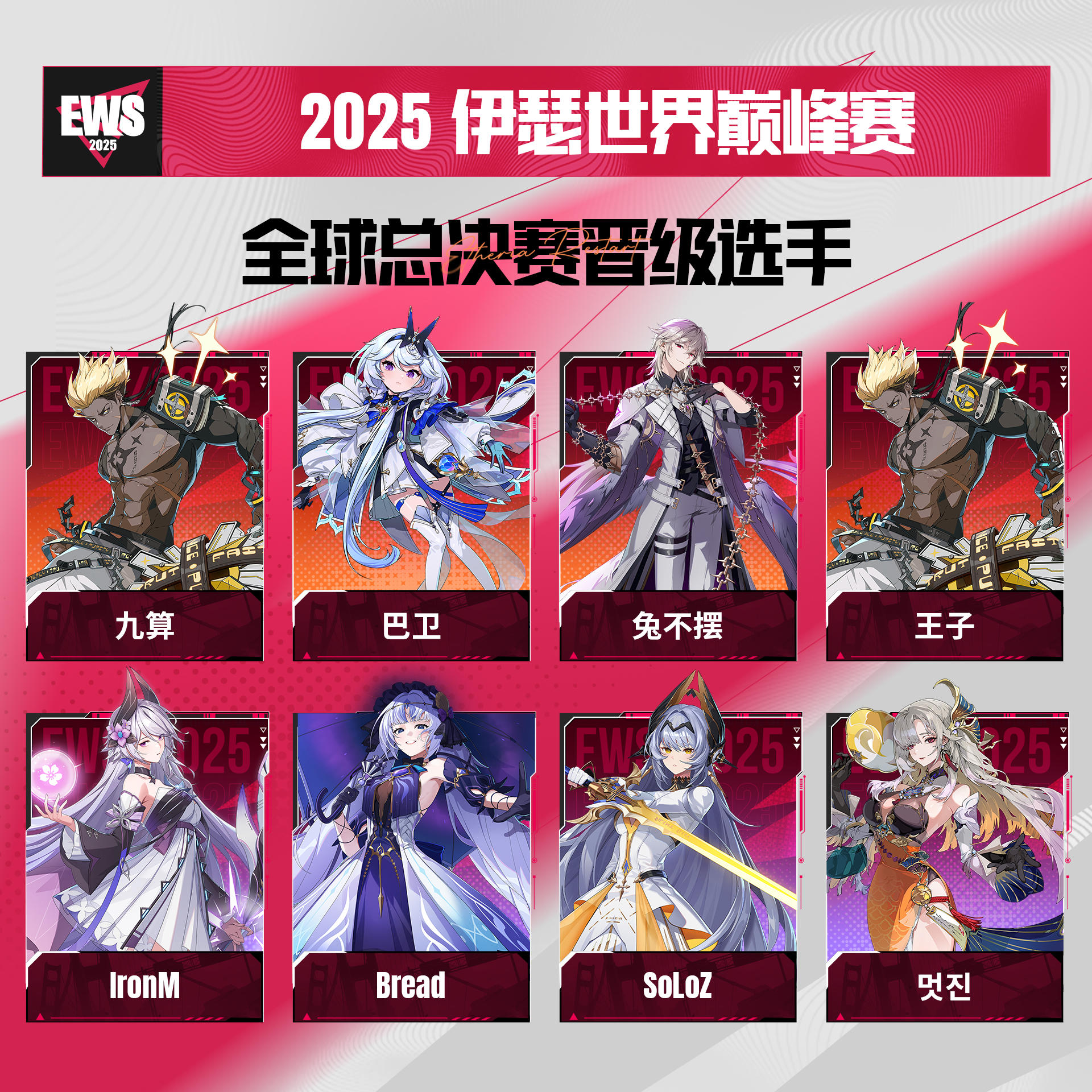 EWS2025 区域预选赛 全球总决赛晋级选手集结完毕！