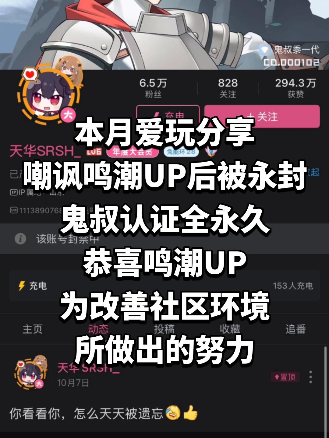 嘲讽鸣潮UP的天华被永封，鬼叔认证全永久