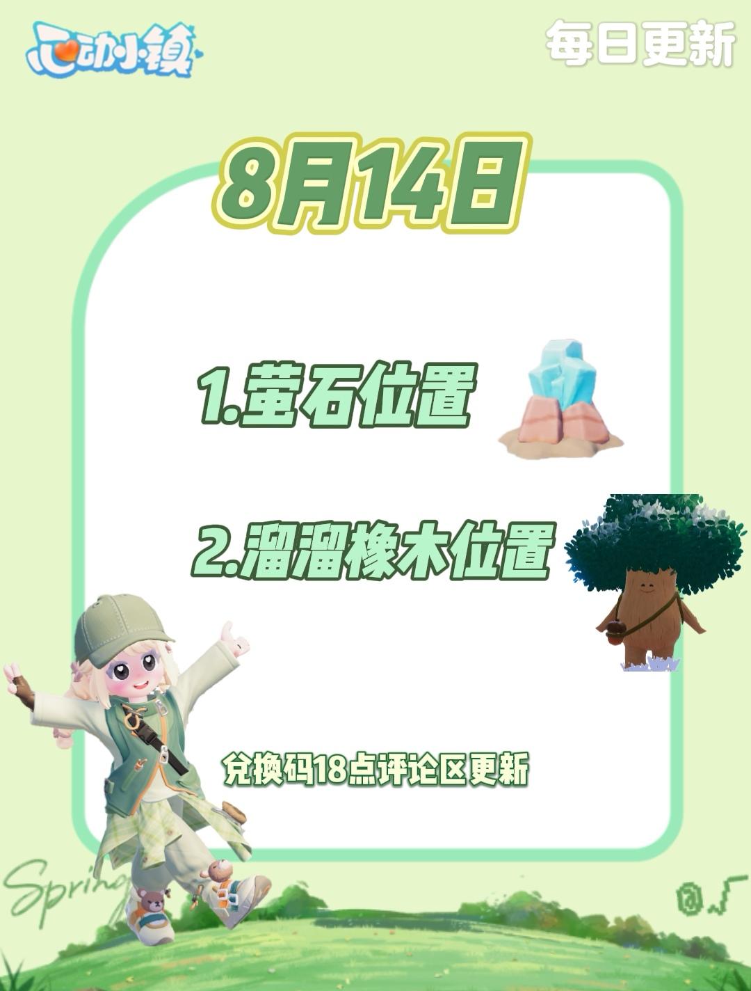 8月14日 心动小镇萤石和溜溜橡木位置截图