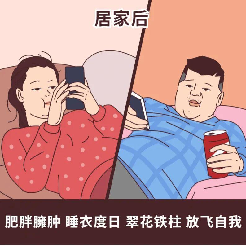 当代青年疫情居家前后对比图鉴