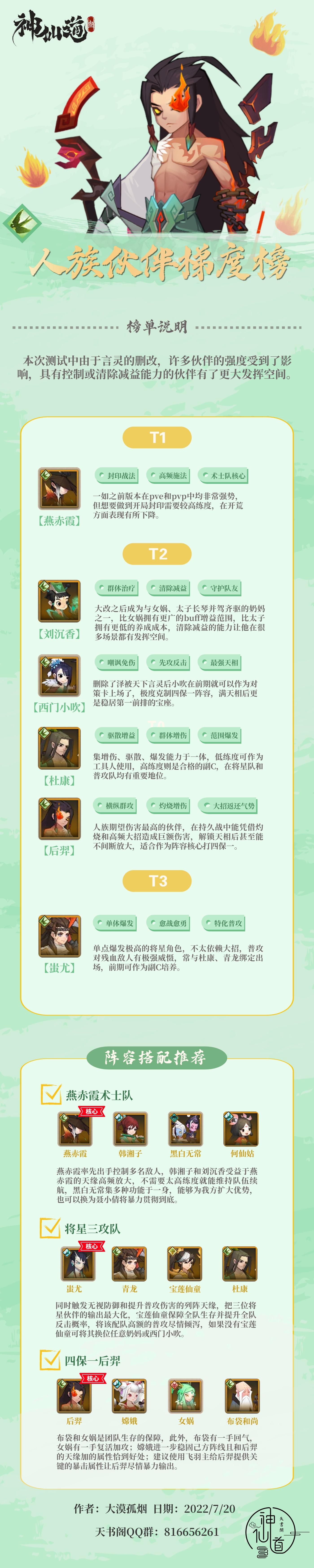 CBT4神仙道3天书阁——人族伙伴梯度榜