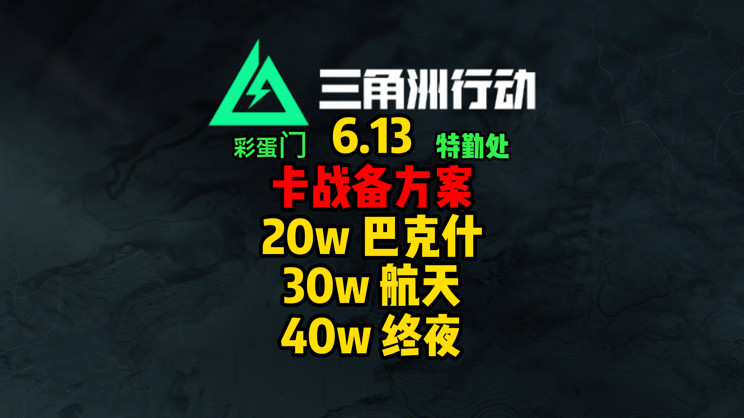 6.13绝密机密卡战备，彩蛋门，特勤处