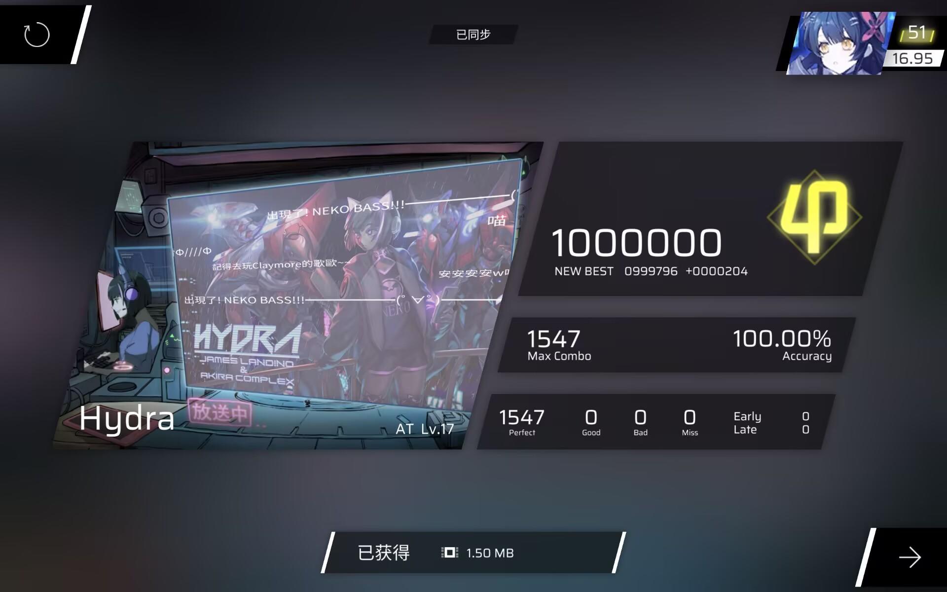 Hydra AT Lv.17.1 All Perfect!!!