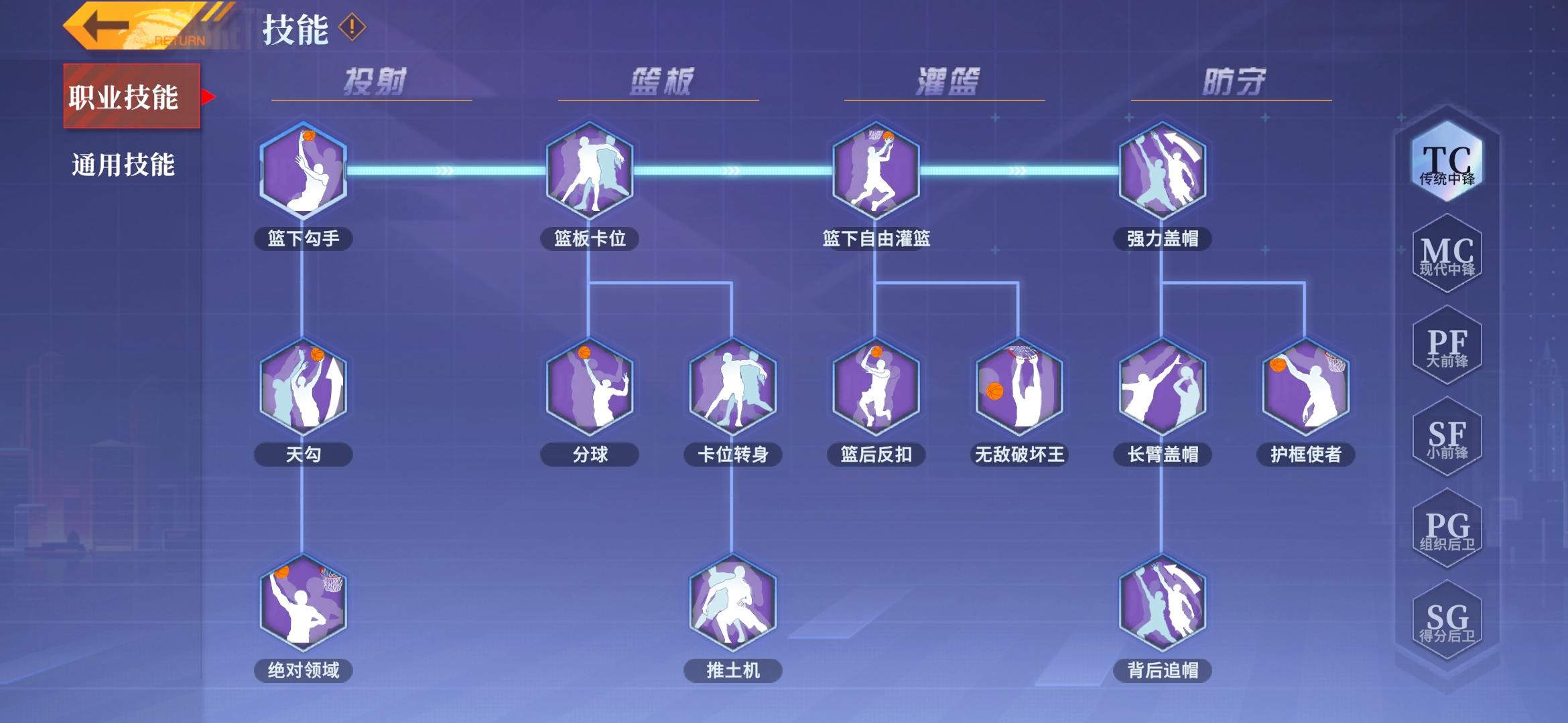 《全民大灌篮》传统中锋（TC）技能简析