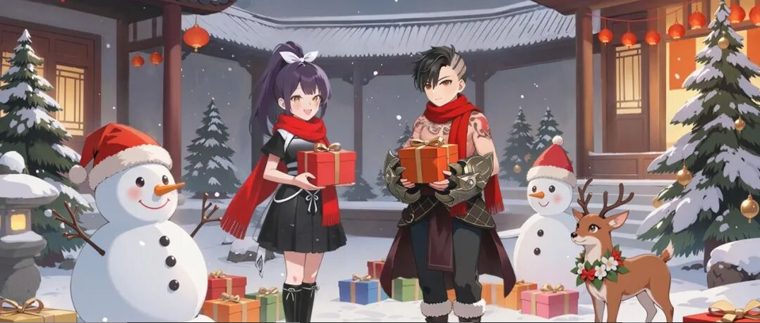 《群侠传》寒梢缀玉佳辰近，酒暖庭前贺双旦