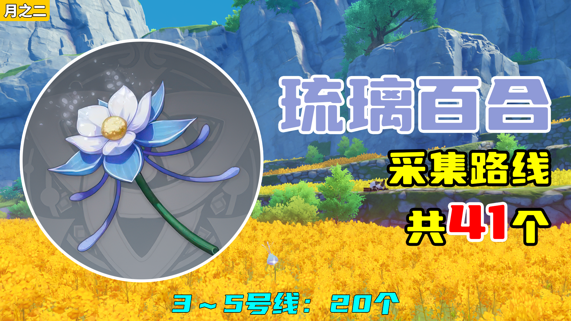 【原神】琉璃百合采集路线（41个），3～5号线：20个