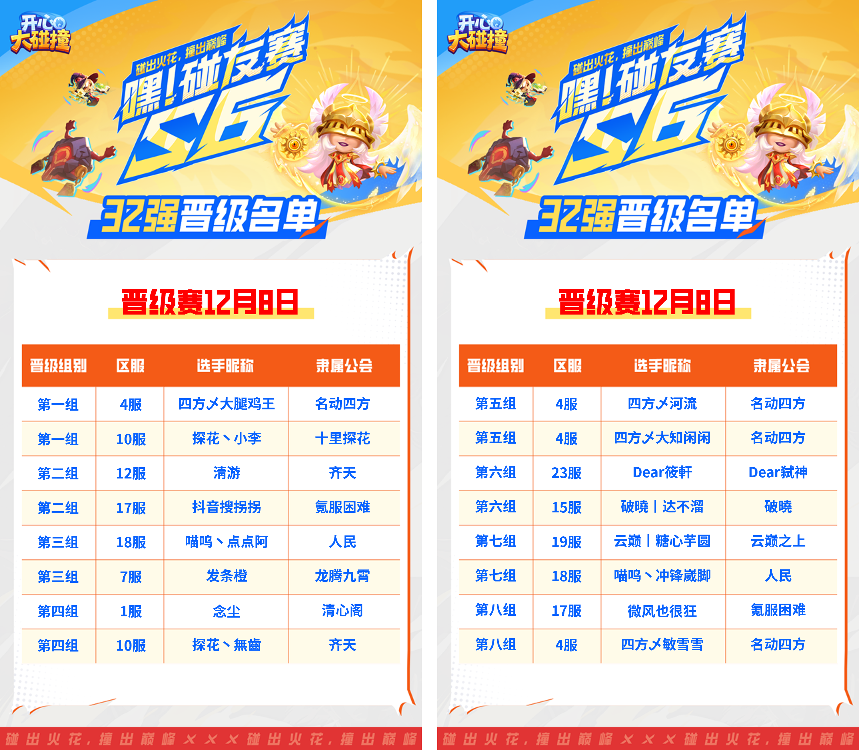 【嘿！碰友赛S6】64进32首轮落幕， 第二轮对决今晚开启！