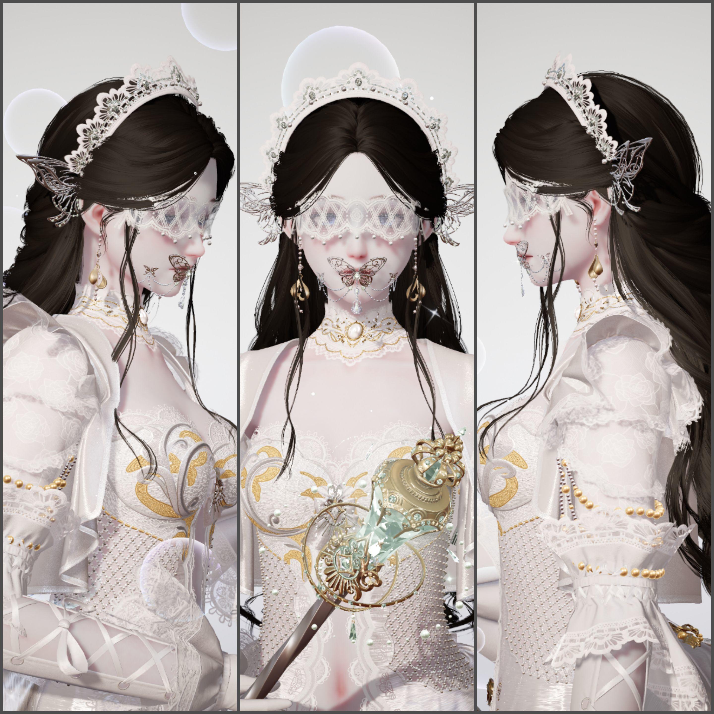 分享一个很好看的精灵耳发饰拉条