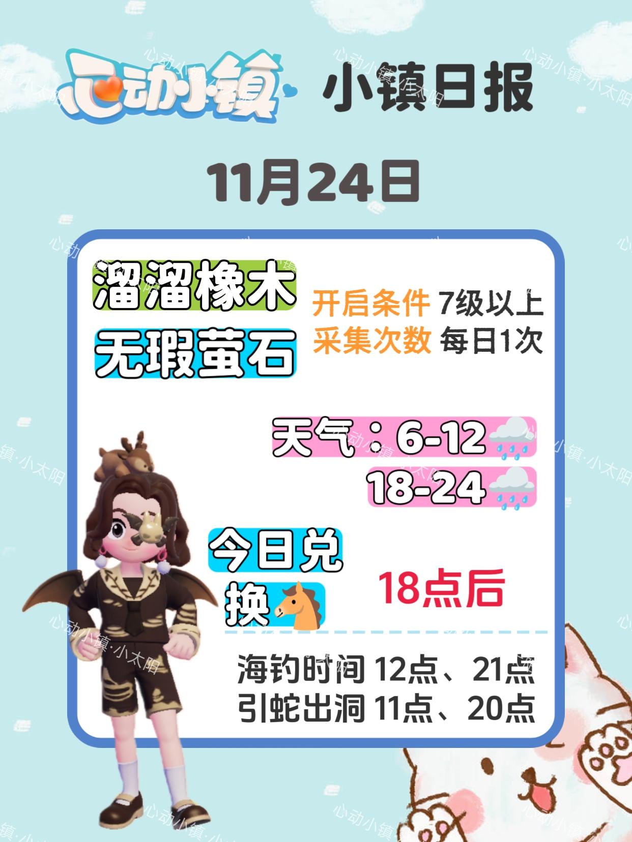 心动小镇11月24日萤石溜溜橡木位置兑换码截图