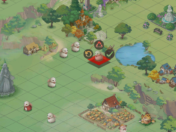 #新庄园时代我来当策划 游戏id：10090130054领地这边建筑物可以360度旋转调整位置，后续再加点路与路灯，指示牌等建筑，到时候再做一个最美领地的活动。截图