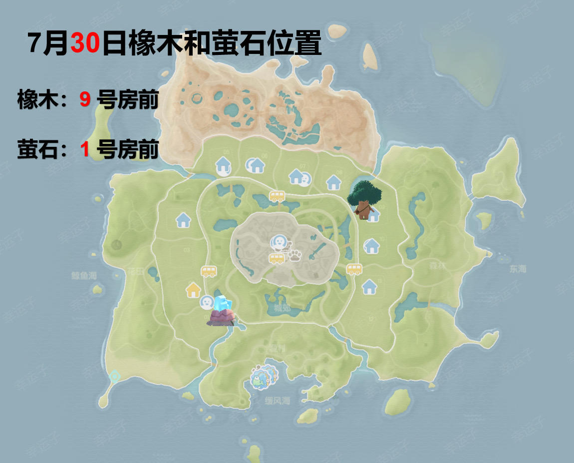 心动小镇 7月30日橡木、萤石位置