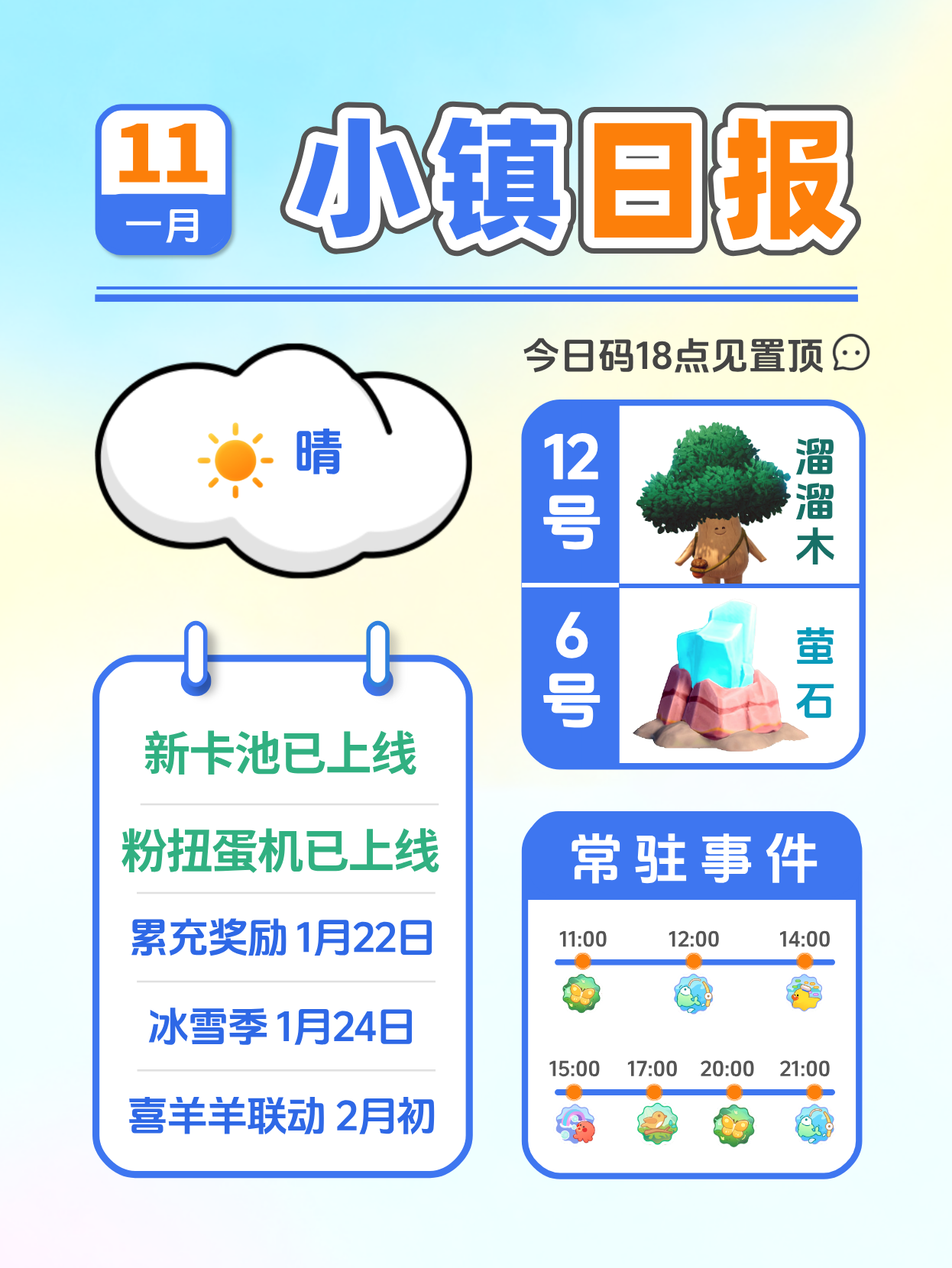 1月11日小镇日报溜溜木萤石 兑换码 每日更