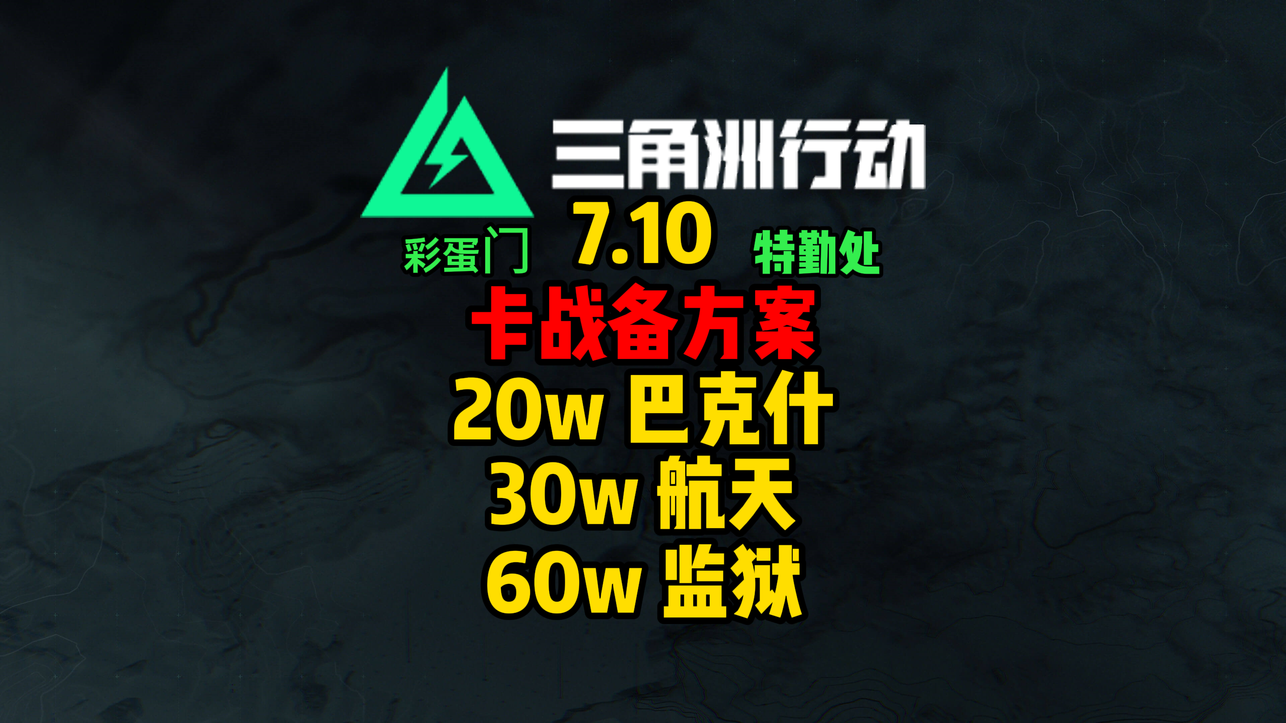 7.10绝密机密卡战备，彩蛋门，特勤处