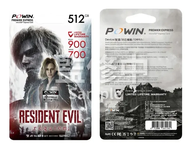 卡普空《生化危机：安魂曲》定制存储卡 512GB容量同步游戏发售