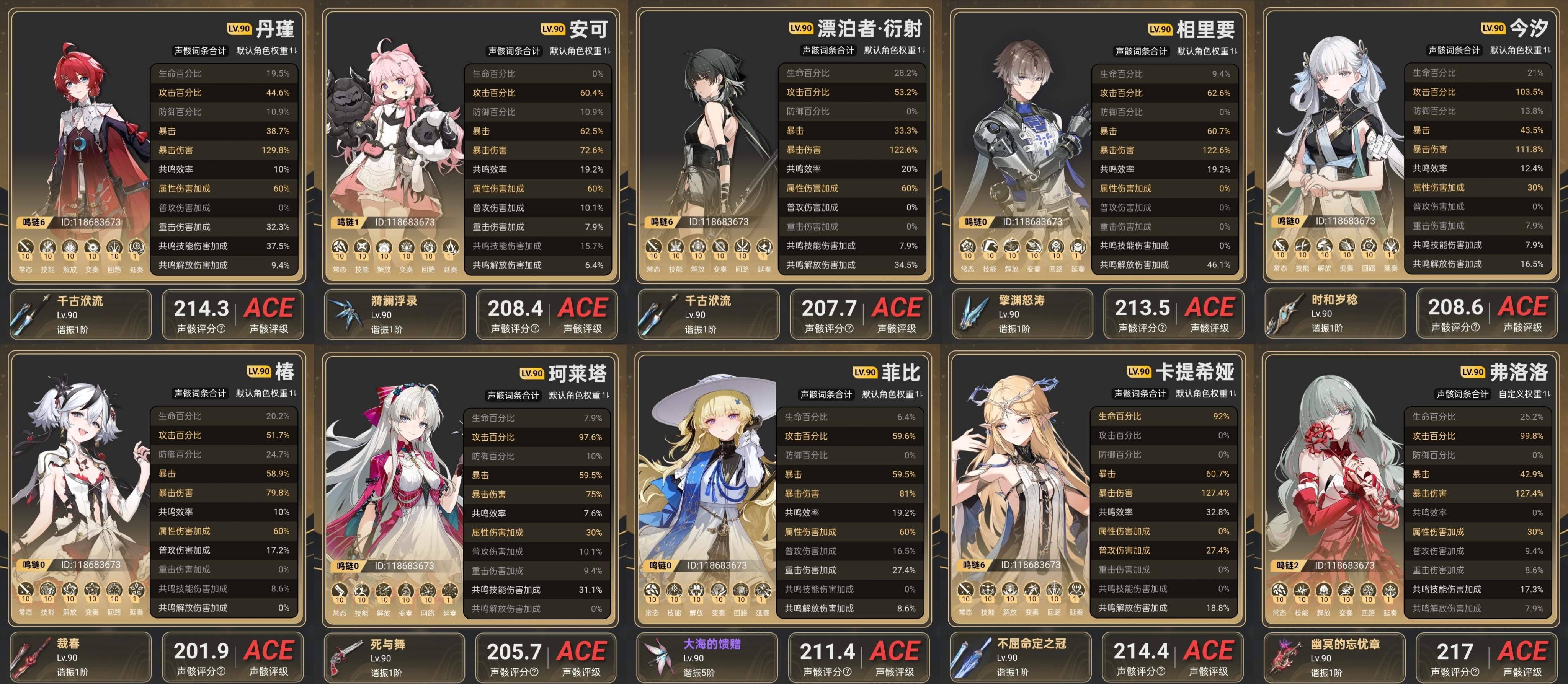 【杂谈】晒下大号练的角色