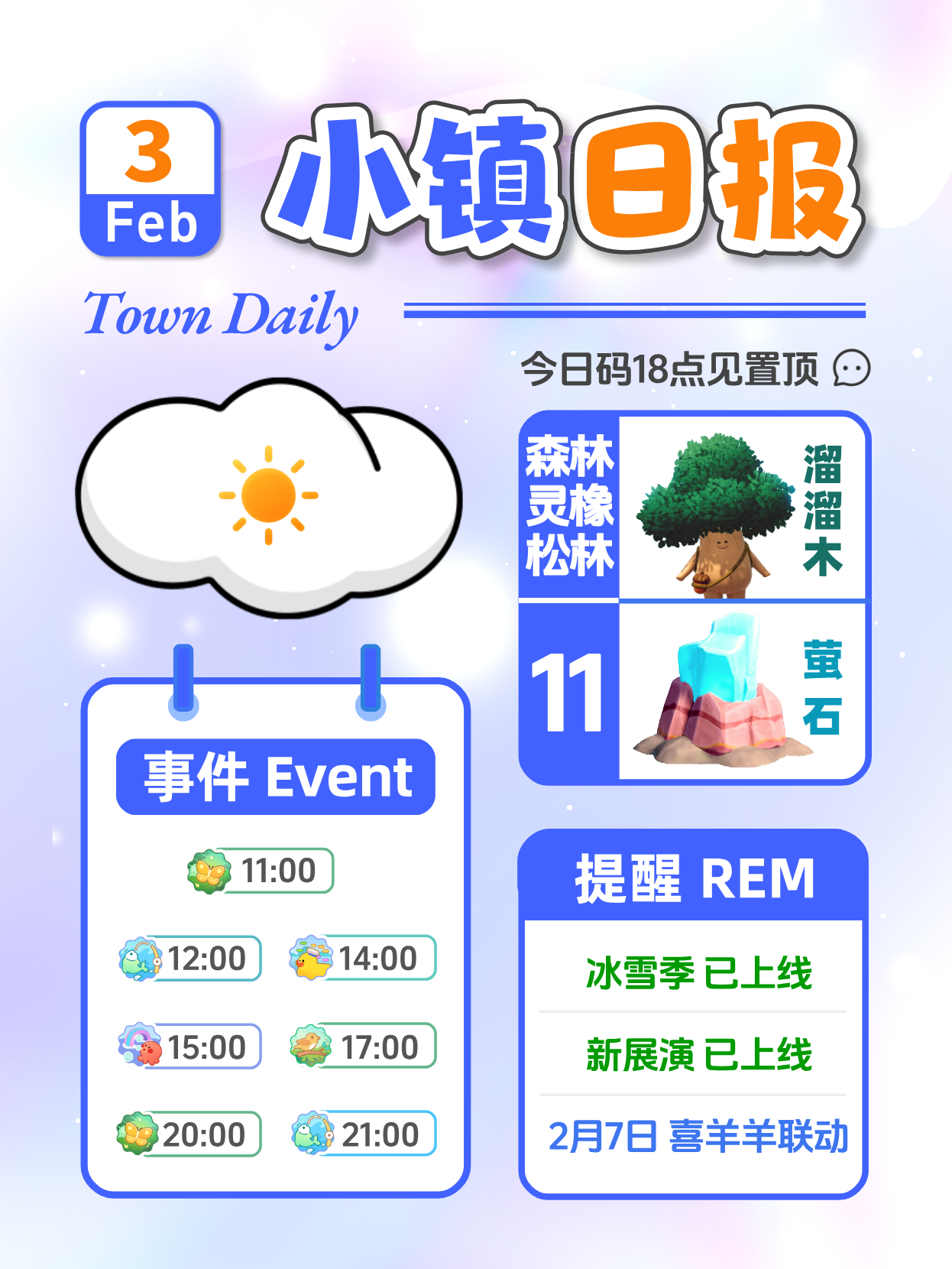 2月3日小镇日报溜溜木萤石 兑换码 每日更