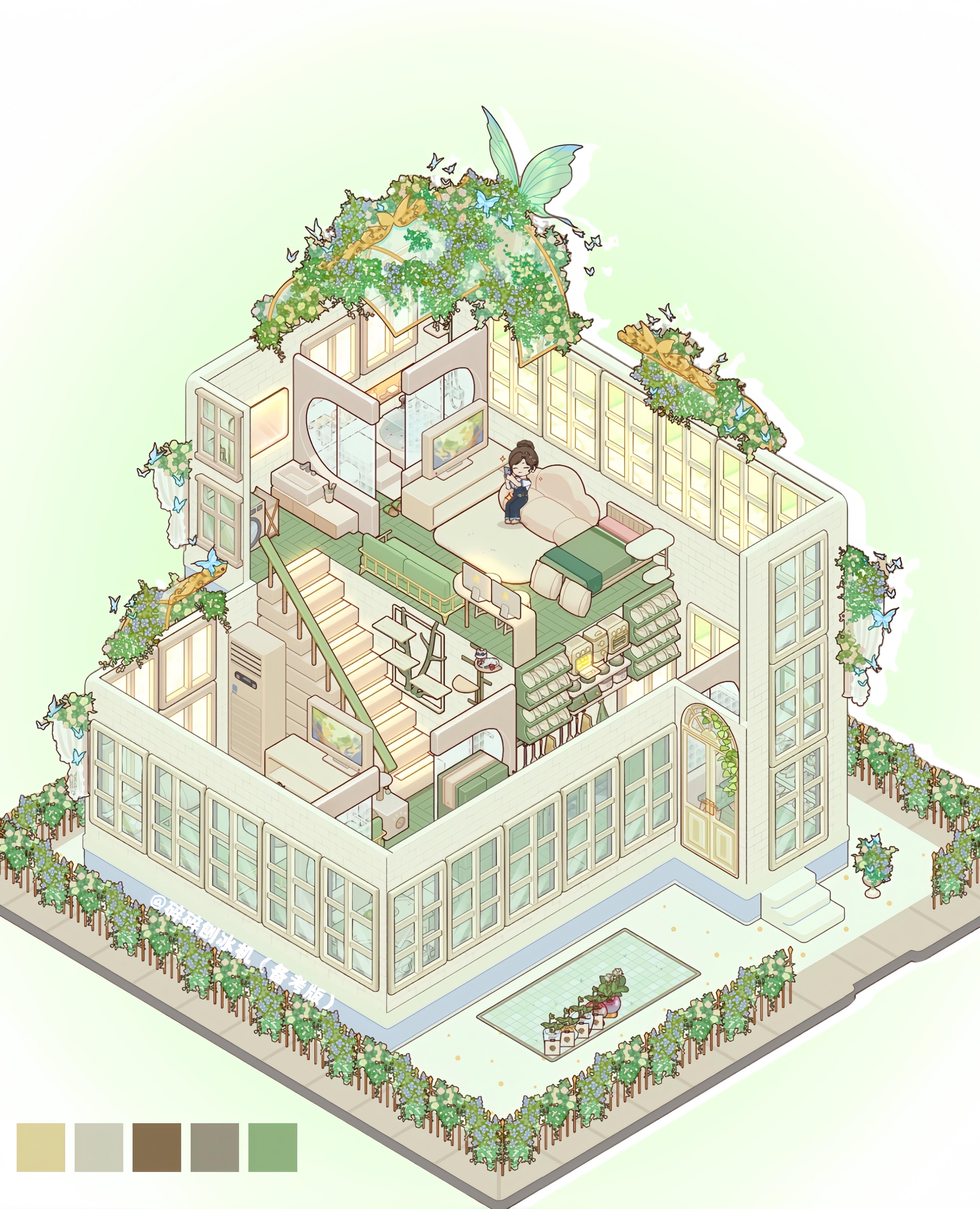 🧊薄荷夏绿·绿色系loft❗零氪党也能get❗