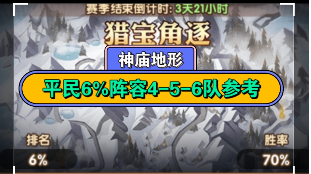 剑与远征 猎宝角逐神庙地形 《6%平民阵容》4-5-6队内参