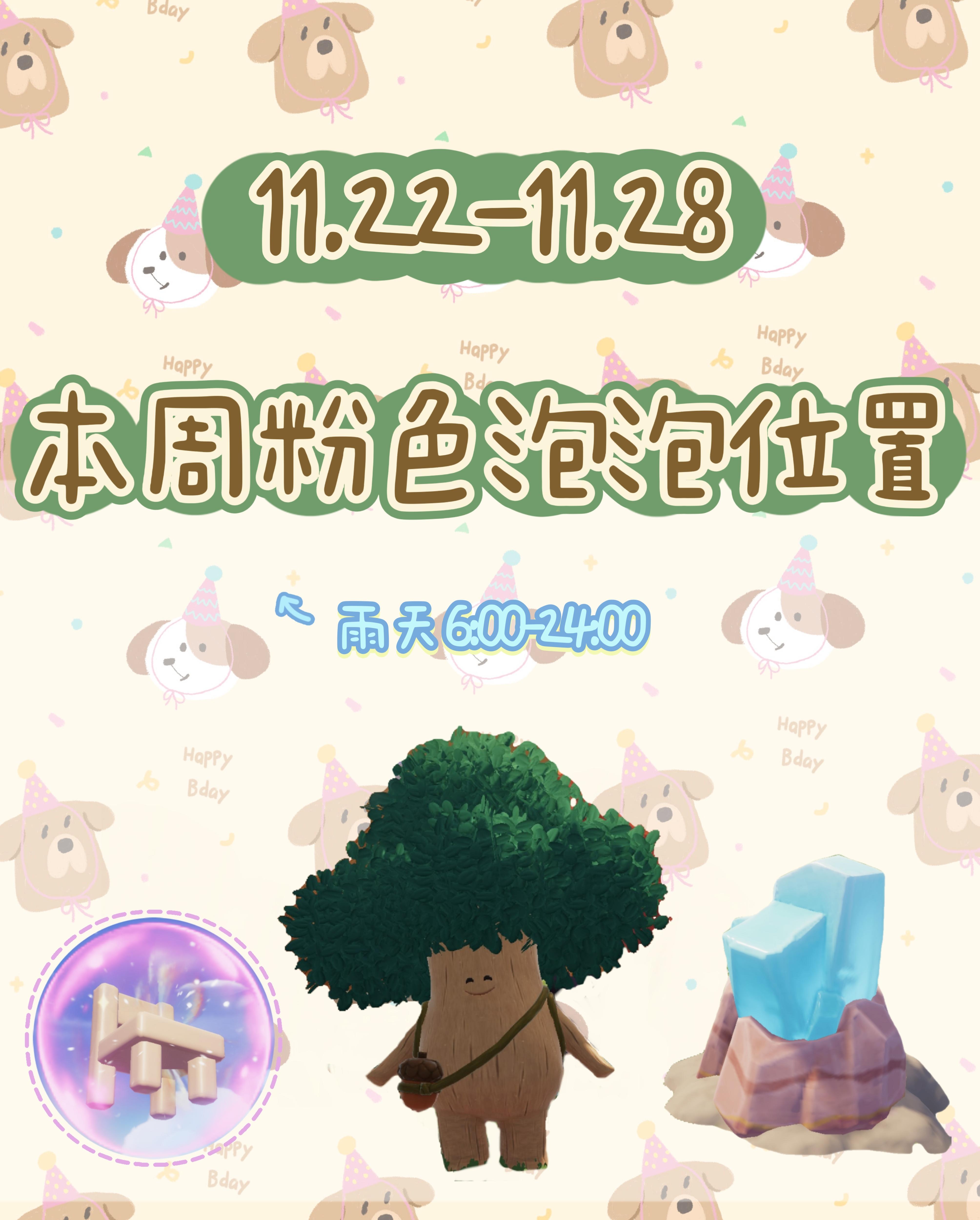 本周粉色泡泡位置已更新！