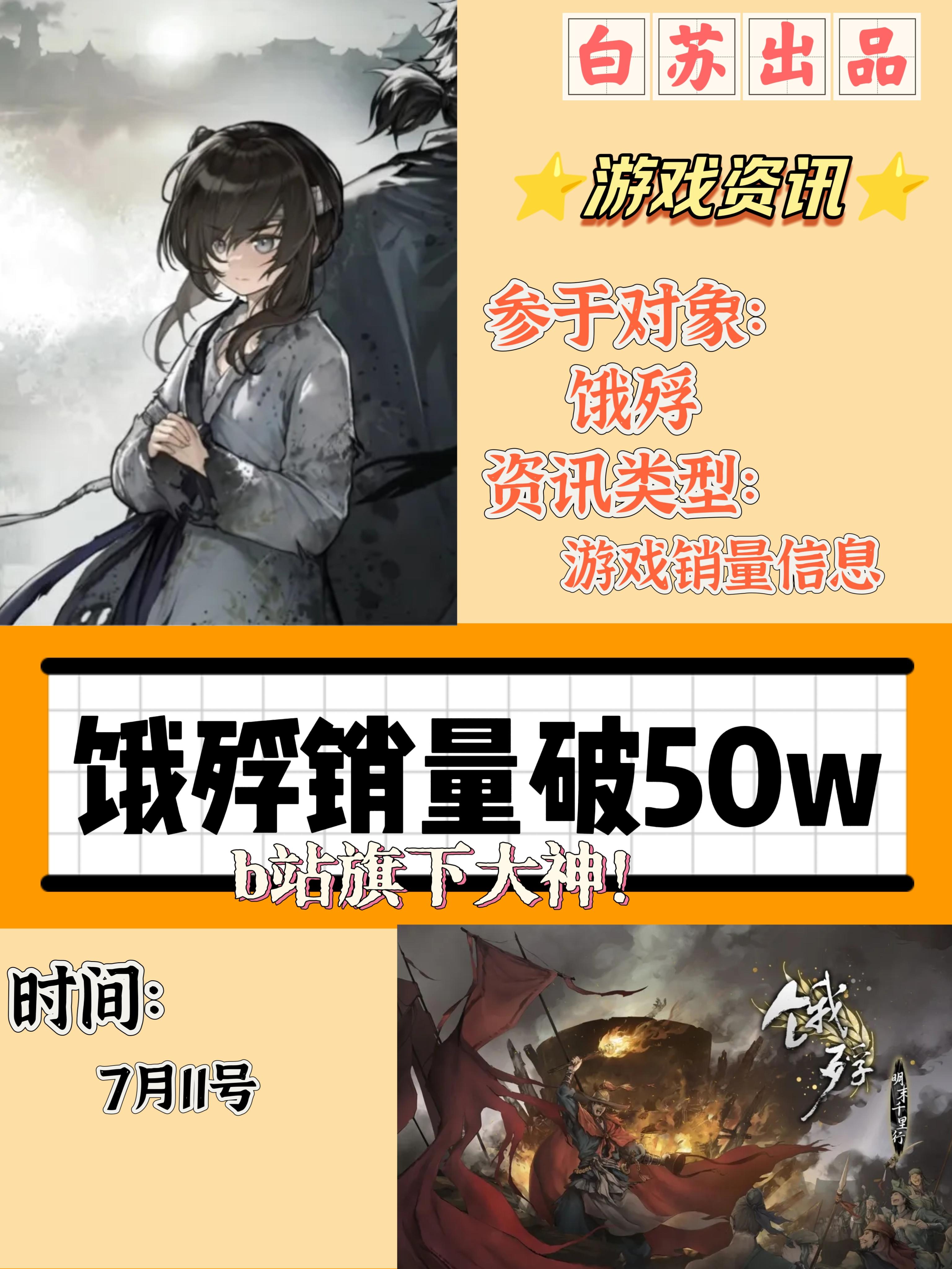 饿殍销量破50w❗奇迹的神作诞生❗