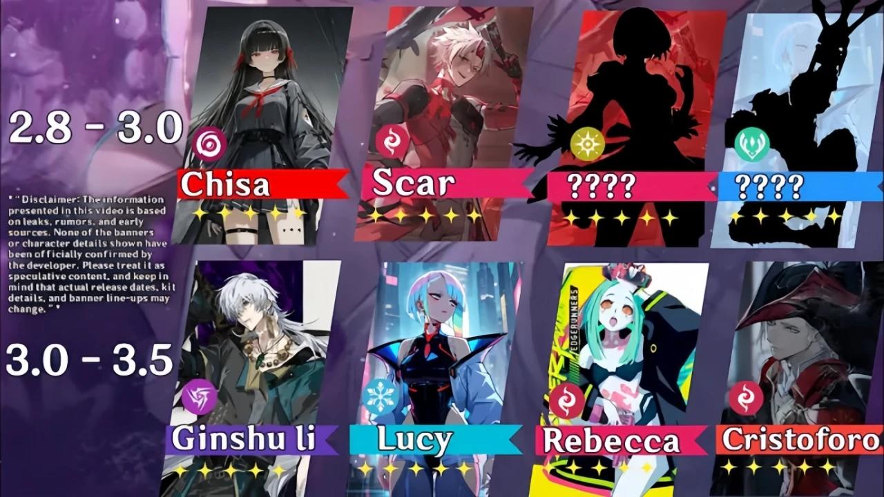 2.8前瞻倒计时，新角色福利及3.0爆料全汇总